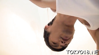 Excited japanese lady gets goods tongued