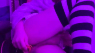 Trans slut pleasures herself on her gaming chair