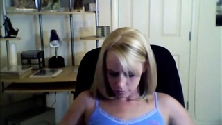 Splendid platinum-blonde is posing and taunting in front of the camera, because it senses so fine