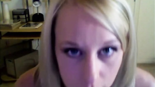 Splendid platinum-blonde is posing and taunting in front of the camera, because it senses so fine