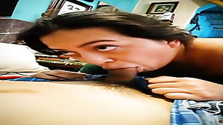 Plump damsel is impatiently deepthroating her paramour's fuckpole and hoping to perceive it inwards her moist muff