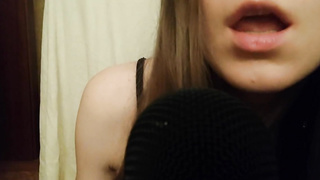 Long tongue mic munching ASMR Brain ejaculation