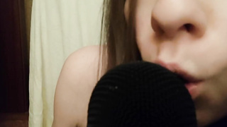 Long tongue mic munching ASMR Brain ejaculation