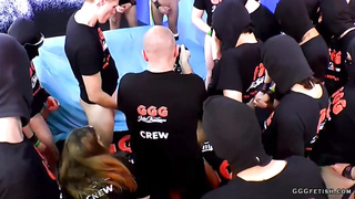 Chesty czech billie starlet enjoys spunks in gang-bang