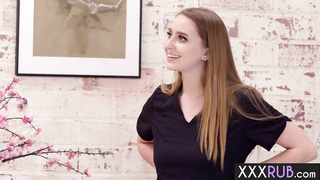 Customer luved nuru rubdown and sizzling oral job before honey hopped on his manstick (Laney Grey)