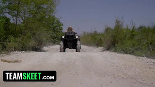 TeamSkeet Labs - Insane Nubiles In Swimsuit Share Fortunate Fellow Outdoors On The Sloppy Road - Total Vid