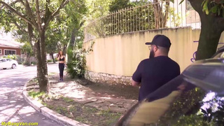 MYBANGVAN - lean Amanda Borges booty wrecked at my truck (Hefty Black)