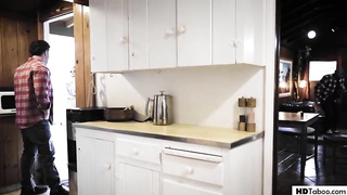 Sloppy minded, school lady is decided to have romp with 2 guys at the same time