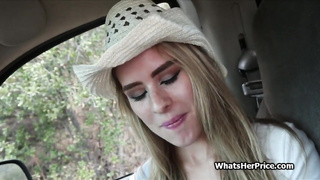 Straw hat hitchhiker teenie banged