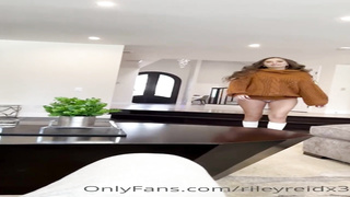 Exquisite dame, Riley Reid is getting on all fours on the floor while anxiously blowing a rock rock hard salami