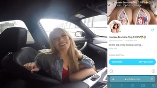 Racy towheaded babe in crimson is deep throating pecker in the camper and screaming while doing it