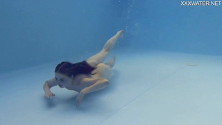Uber-Cute nymph is permanently dressed in little swimsuits and highly leisurely getting bare while swimming alone