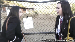 Nubile stunners sharing black meatpipe (Casey Calvert, Whitney Wright)