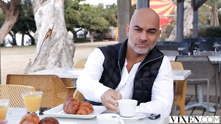 2 incredible nymphs, Sia and Stacy are having a casual, ffm 3 way with a super-sexy dude