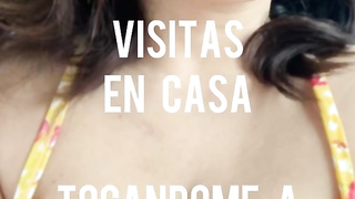 super-naughty and with visitors at home, fapping in muffle