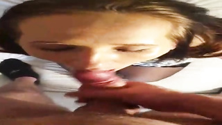 Horny first-timer dame is anxiously deep throating her paramour's lollipop while getting on all fours in front of him