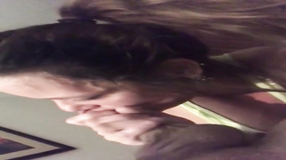 Sluty girl is providing a deep, raw blowage to Lane, in the middle of the day