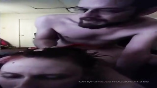 Tatted nymph is bellowing from enjoyment while getting penetrated from the back, in the late afternoon