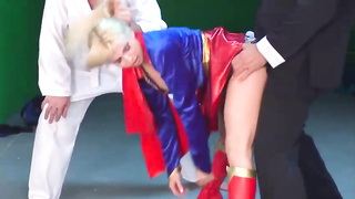 Superheroine got caught by guys who just want to have some joy with her enormous funbags