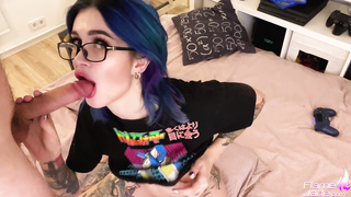 Nailing Torrid Honey during while she Plays Hitman - Jism Glasses