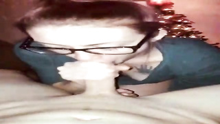 Nerdy damsel turns into a real tramp once she wants to sense a rod in her gullet