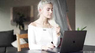 I got creampied in my taut young cooter during a zoom class - Eva Elfie