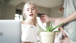 I got creampied in my taut young cooter during a zoom class - Eva Elfie