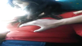 Kinky black-haired loves the way a random stranger is kneading her cupcakes, before she deep-throats his knob