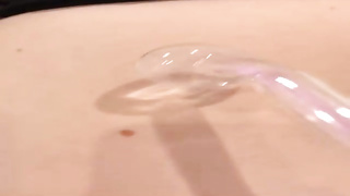 Naughty girl loves to use all kinds of fuck-a-thon playthings to vibrate her puffies and vulva