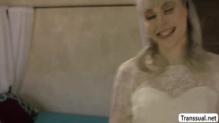 TRANSSEXUAL bride inhaled and ravages the cooter of Biotch brides maid (Skylar Snow)