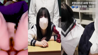 【個人撮影】清楚なセーラー服女子〇生を教室で即ハメ！【美少女・立ちバック・喘ぎ声・黒髪・色白・着衣・素人・制服・連続イキ】