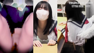 【個人撮影】清楚なセーラー服女子〇生を教室で即ハメ！【美少女・立ちバック・喘ぎ声・黒髪・色白・着衣・素人・制服・連続イキ】