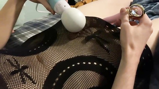 Crazy stud is using 2 fuckfest playthings at the same time to make himself jism