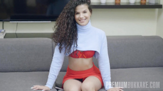 PremiumBukkake - Safira gulps 103 meaty mouthhole pop-shots