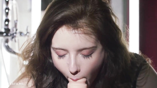 Sienna Kim is deep-throating a immense, faux man rod in front of the camera before milking with it