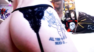 Tatted towheaded stunner is doing all kinds of ultra-kinky stuff while jacking on live web cam