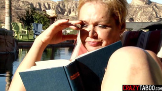 Blondie COUGAR pounds stepparent in front of mom and she toyed with her puss