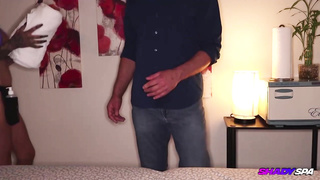 Buxom masseur, Sadie is deep-throating a rock rock hard meatpipe as deep as she can drink it