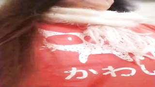 Delectable teenager black-haired with petite cupcakes is touching her trimmed beaver in the rest room and liking it