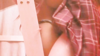 Having joy shagging my lovemaking woman lady in school bedroom tribbing and loving vagina open door risky