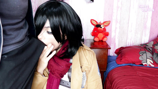 Mikasa Wants Eren's Rod and Jism - Assault on Titan Costume Play