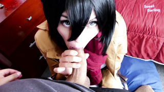 Mikasa Wants Eren's Rod and Jism - Assault on Titan Costume Play