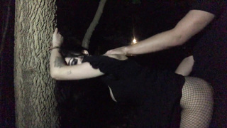 Spooky Mega-Bitch Skull Boinked and Rode Rigid Outside