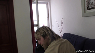 He caught blondie GIRLFRIEND railing elder boy XXL beef whistle