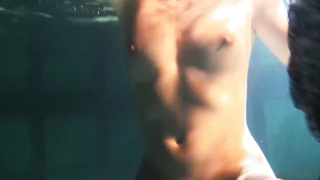 Honies swim and get bare underwater