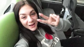 Trampy first-timer dark-haired is having a pile of joy while pawing a firm cock and getting penetrated