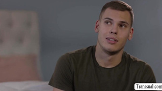 TRANSSEXUAL red-haired barebacks the arse of fresh stud