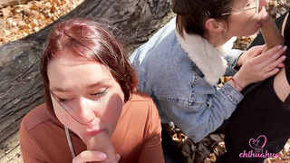 Chihuahua Vlog. A day with Kleomodel completed with a gang plumbing in the forest