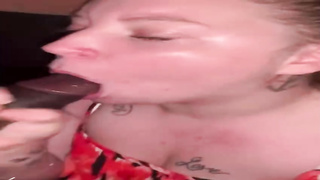 Black man is getting an awesome dt from a promiscuous, white light-haired and lovin’ it a bunch