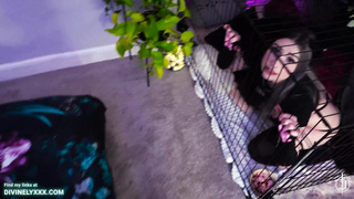 Insane catgirl won't stop being bothersome so I poked her bum